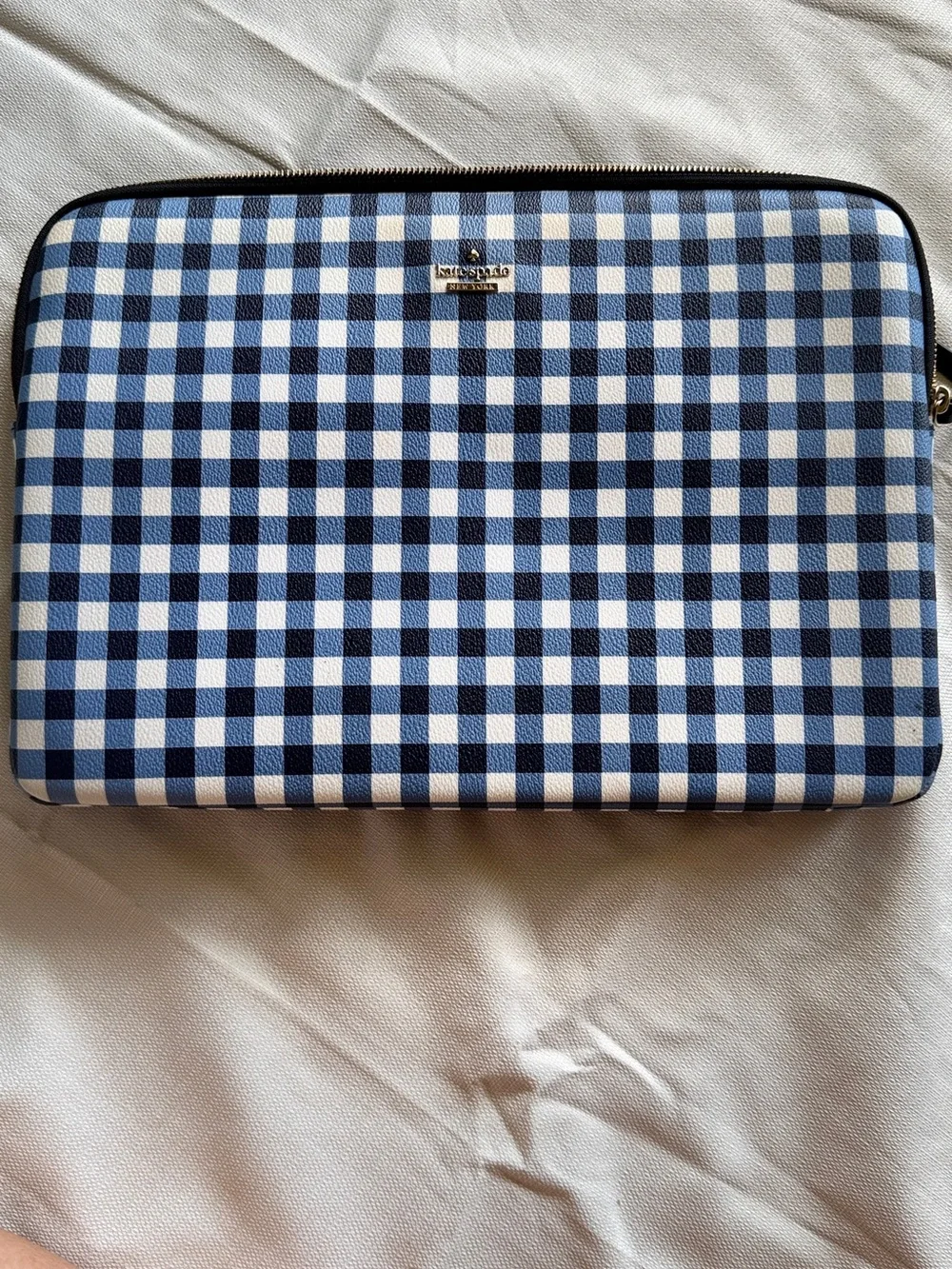 kate spade Navy and White Gingham Laptop Sleeve